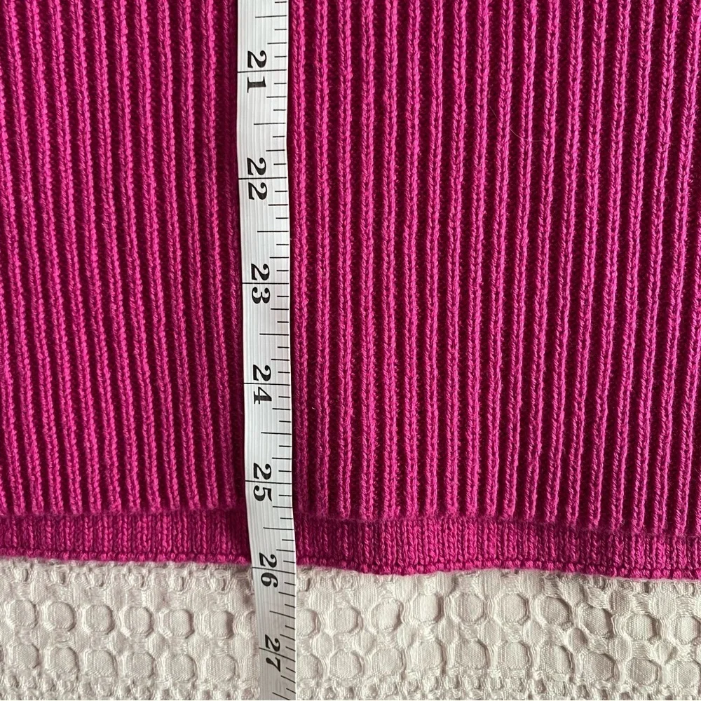 Gap 100% Cotton Split Hem Ribbed Crew Neck Sweater Pink Small Tunic Oversized